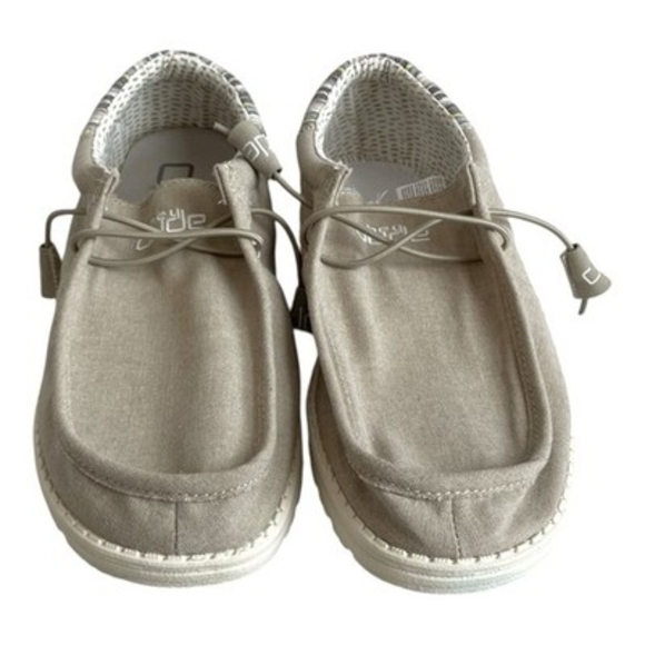 Hey Dude Wally Stretch Canvas Light Grey Casual Shoes Moccasins Men’s Size 11 main image 3